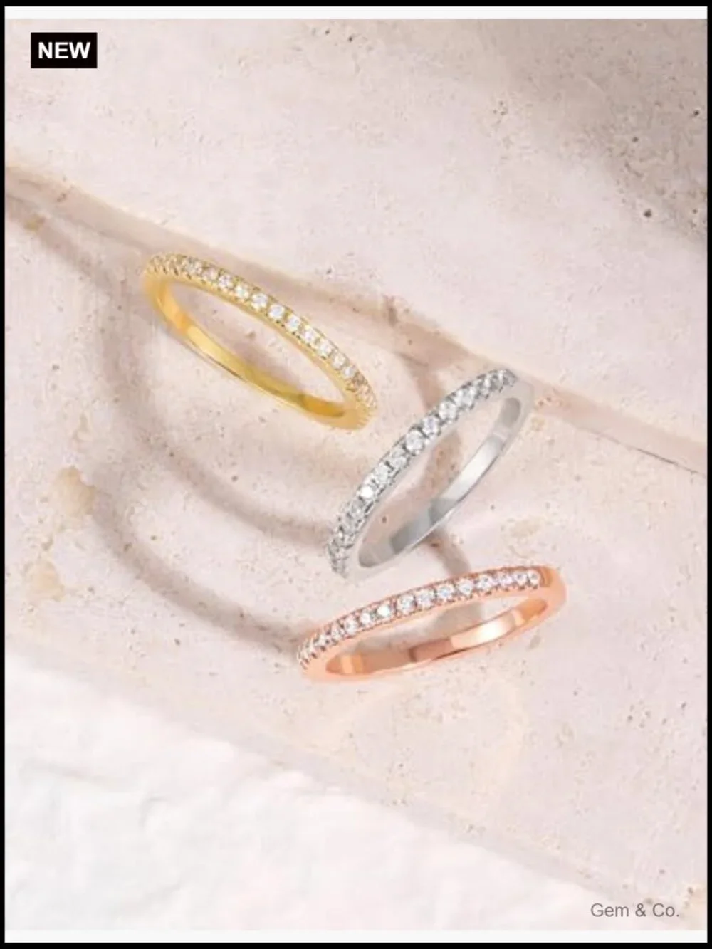 2mm Half Eternity Wedding Band Cubic Zirconia Ring Size 7